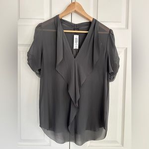 Aritzia T. Babaton Grey Silk Blouse, sz M, NWT